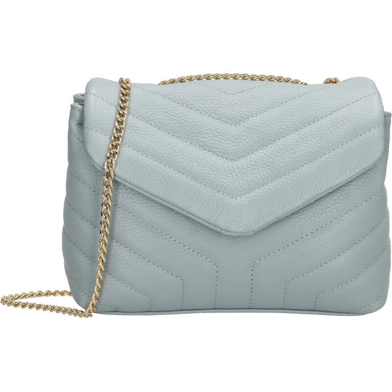 Charm London Svetlomodrá luxusná kožená crossbody kabelka Eminence 62170267