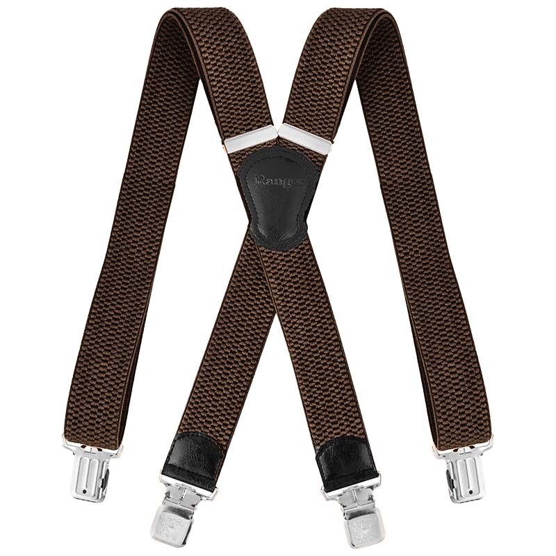 Traky na nohavice Hnedé šírka 4cm + 4 oceľové klipy 16956942