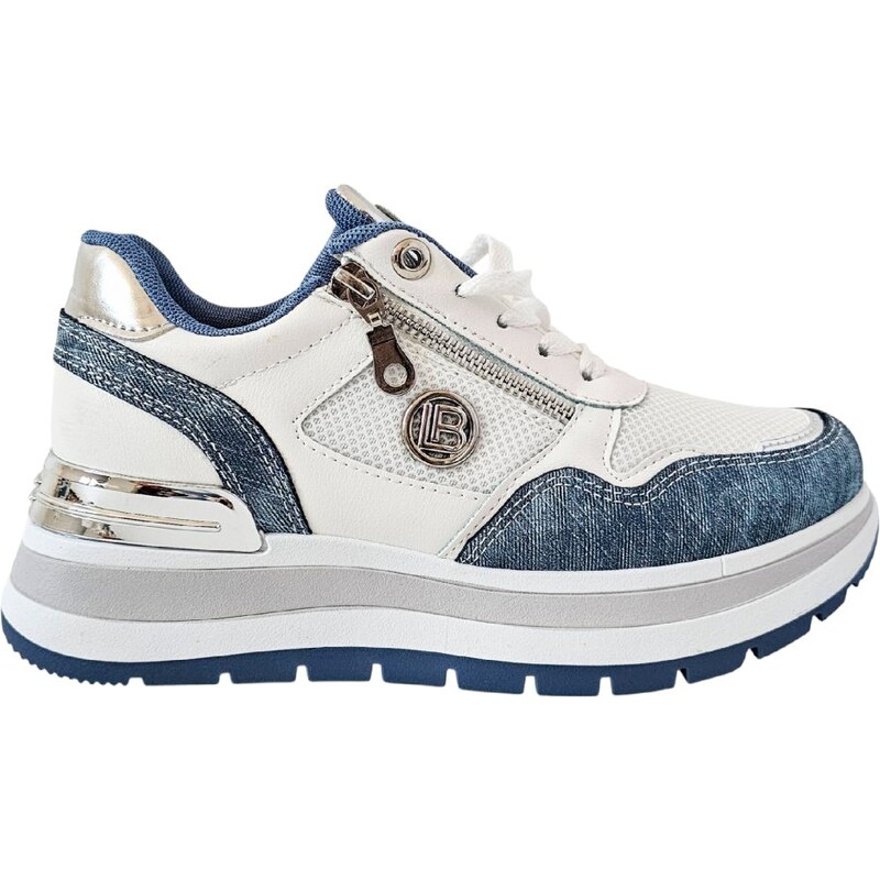 Riflové Tenisky Laura Biagiotti Nubuk - Blue 62170791