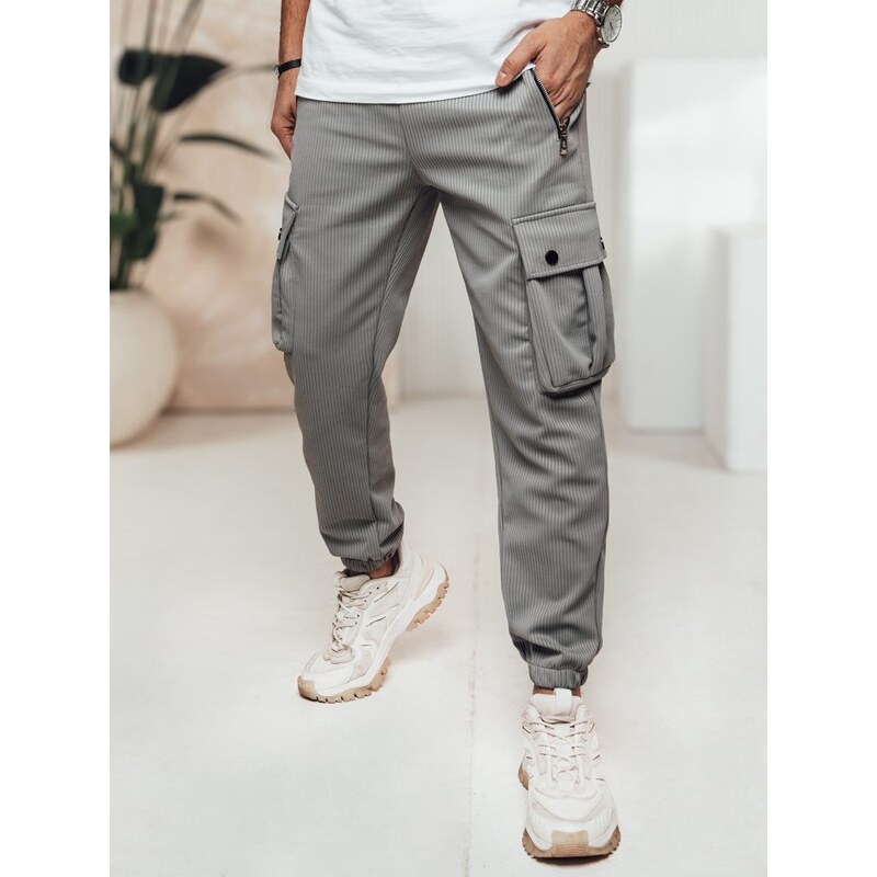 Dstreet Moderné šedé kapsáčové joggery 62174775