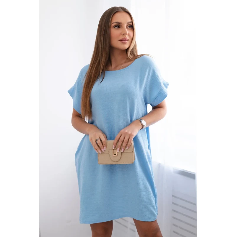 Kesi Włoski Šaty s vreckami modrý 64670147