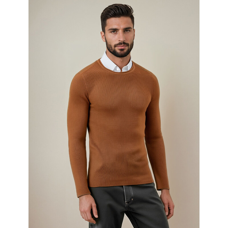 Pánsky sveter DStreet kamelový 66827810