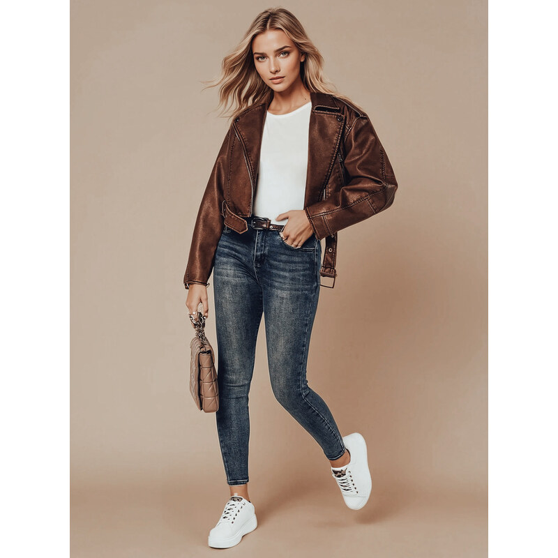 Dámske úzke džínsy typu skinny s opaskom Dstreet UY2328 65828235