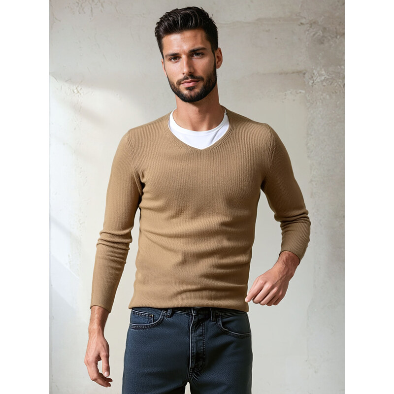 Pánsky sveter DStreet, hnedý 65388630