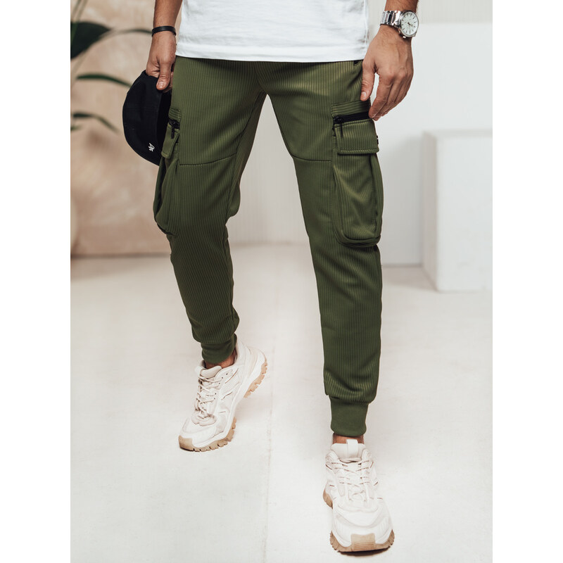 Zelené pánske cargo nohavice Dstreet 65388772