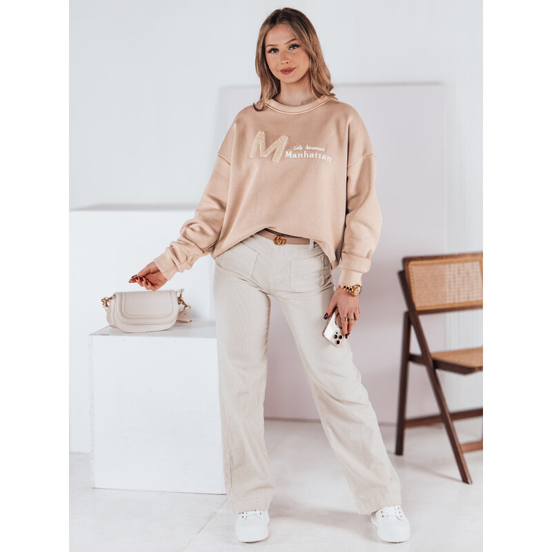 DStreet Dámska oversize mikina AVENUE béžová 65388746