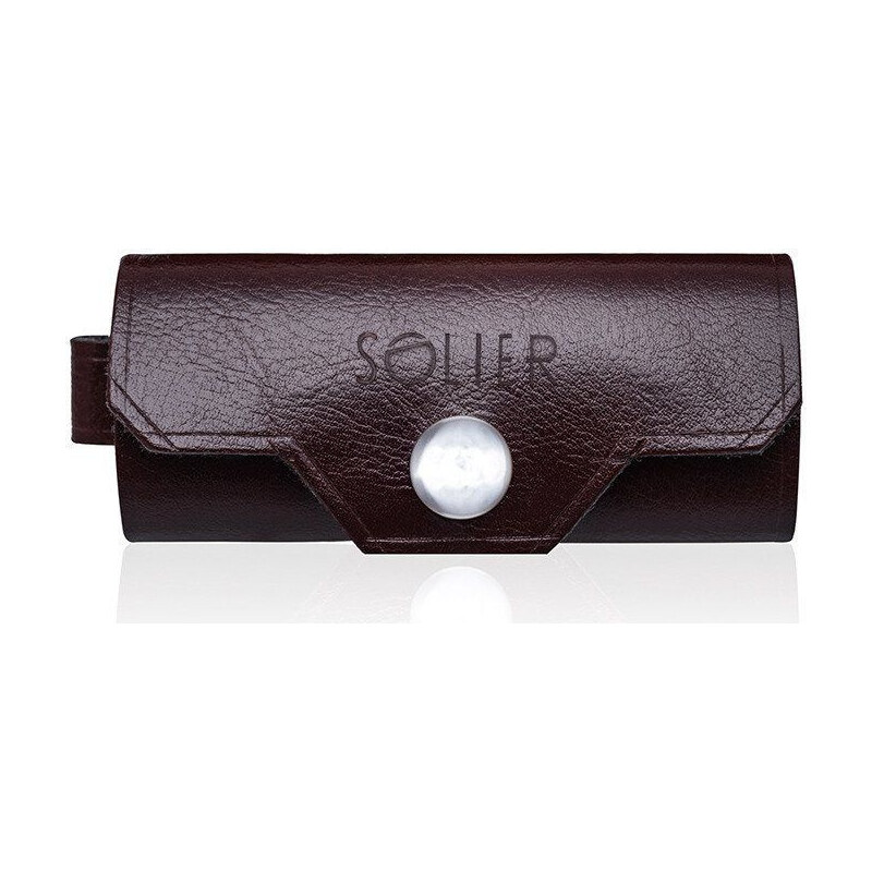 Kožená bordovo-hnedá peňaženka na kľúče SOLIER SA11 BROWN-MAROON 3568718