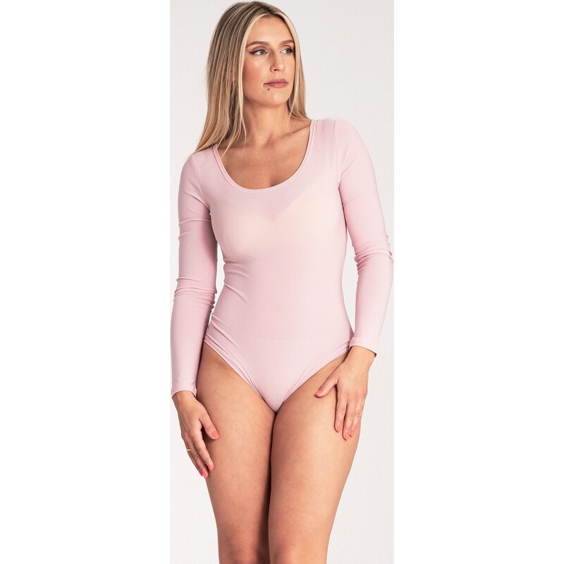 FIGL Svetloružové dámske body s výstrihom M1037 pink 58321579