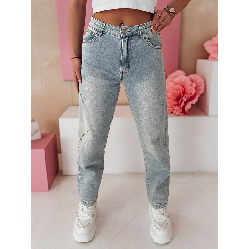 BASIC Dámske modré široké džínsy s vysokým pásom WIDENO UY2492 62181056