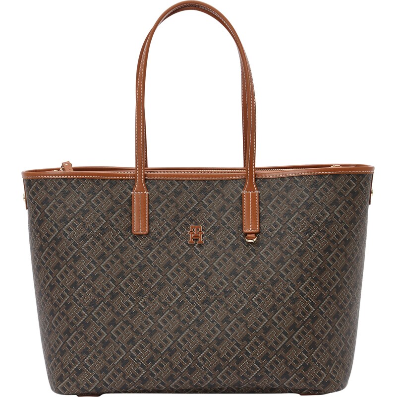 TOMMY HILFIGER Shopper koňaková / hnedá / čierna / biela 62184989