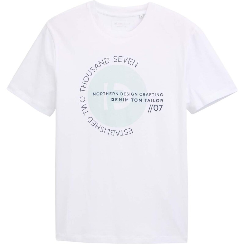 TOM TAILOR DENIM Tričko svetlozelená / čierna / biela 62184835