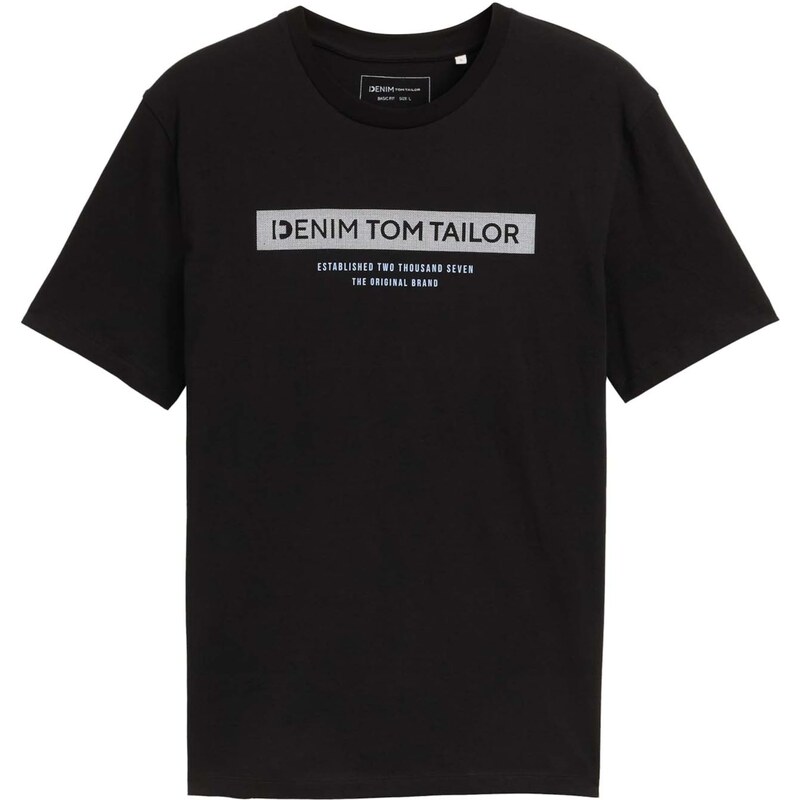 TOM TAILOR DENIM Tričko čierna / biela 62184840