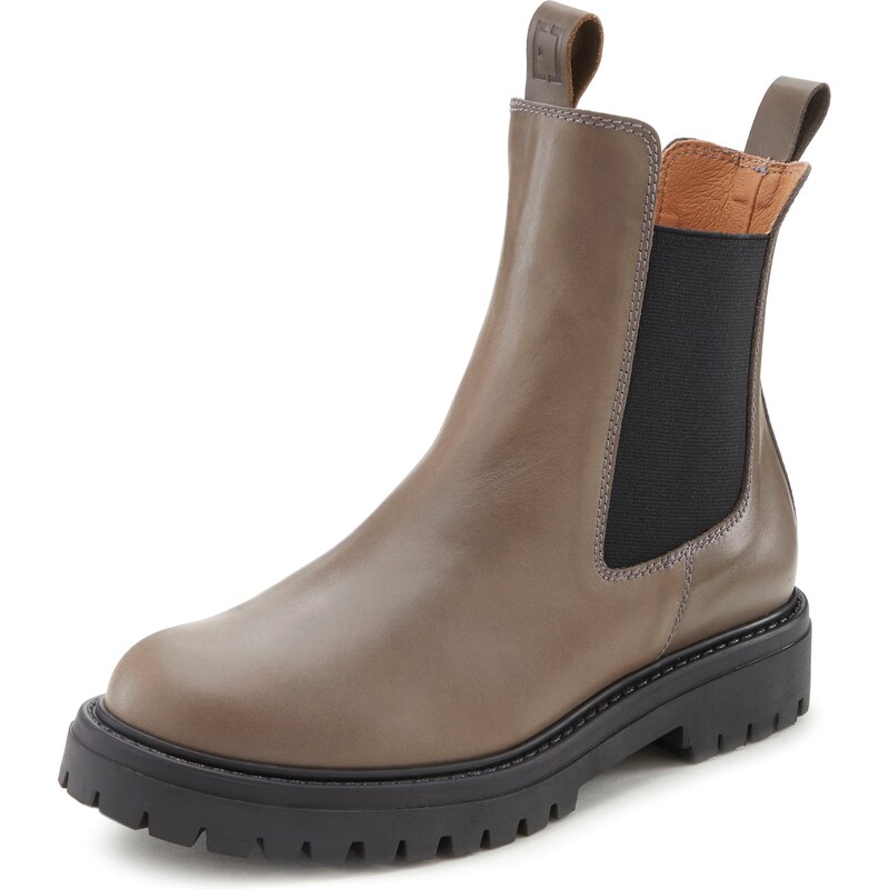 Elbsand Chelsea čižmy tmavobéžová / čierna 54311662
