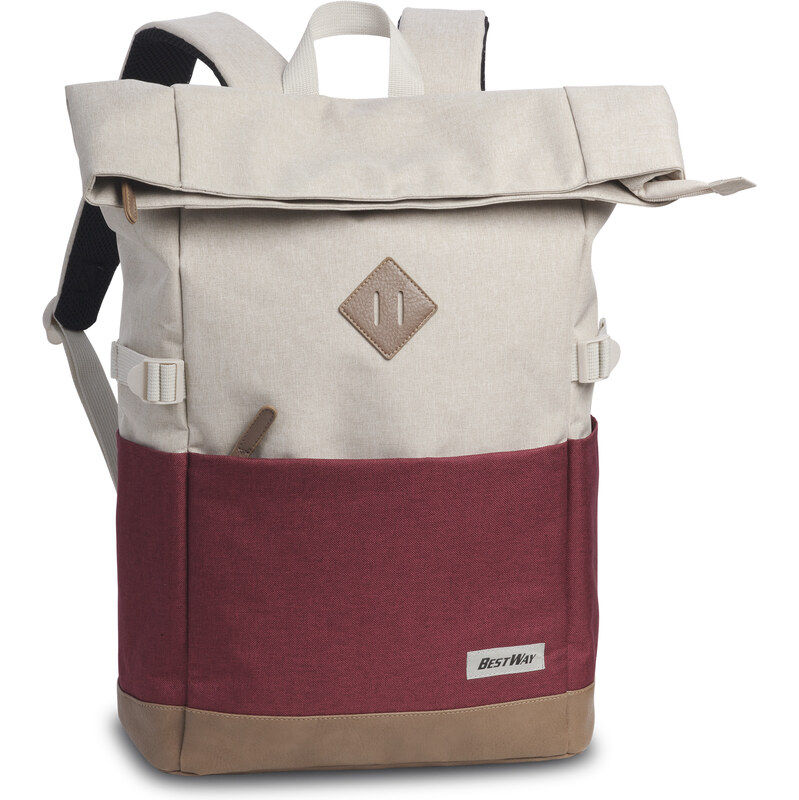 Bestway batoh City roll-top - béžová/červená 19–25 l 62193431
