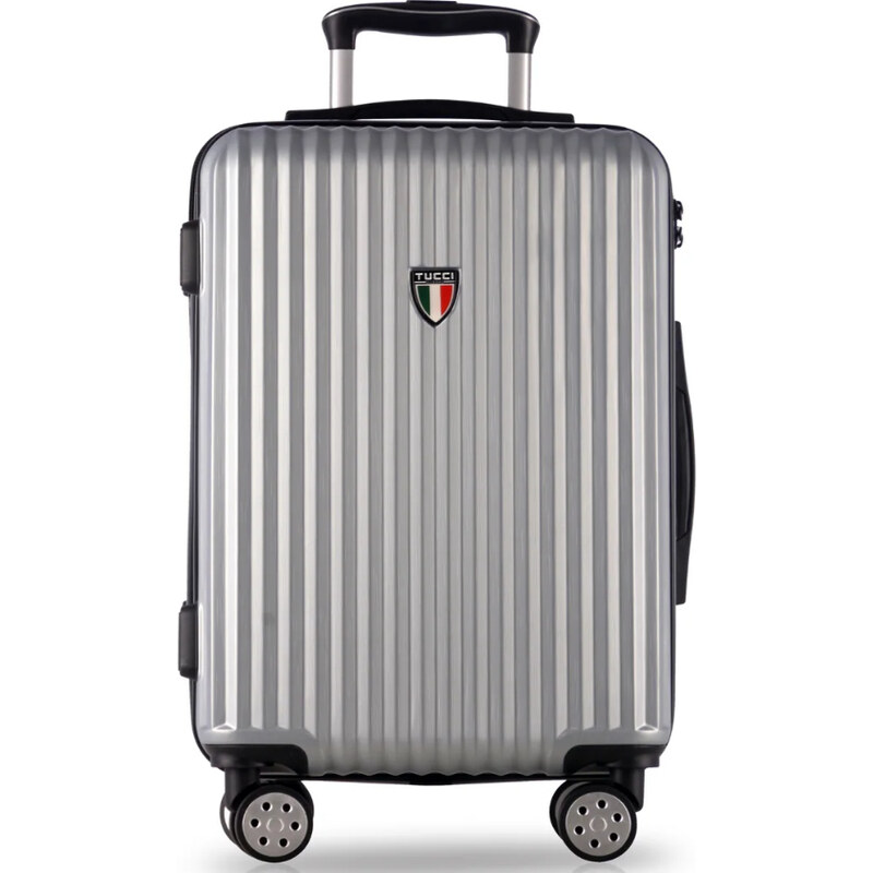 cestovný kufor TUCCI Banda T-0274/3-L ABS - strieborná 62194459