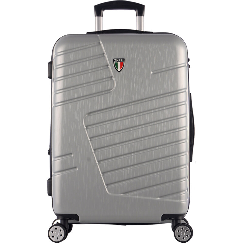 cestovný kufor TUCCI Boschetti T-0278/3-L ABS - strieborná 62194466