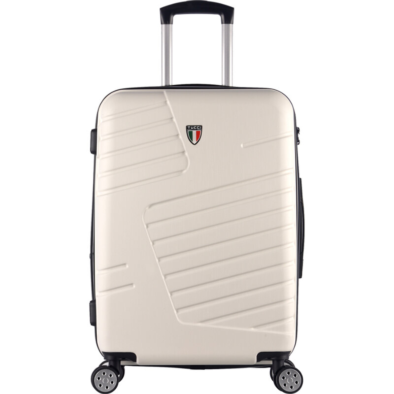 cestovný kufor TUCCI Boschetti T-0278/3-M ABS - biela 62194474