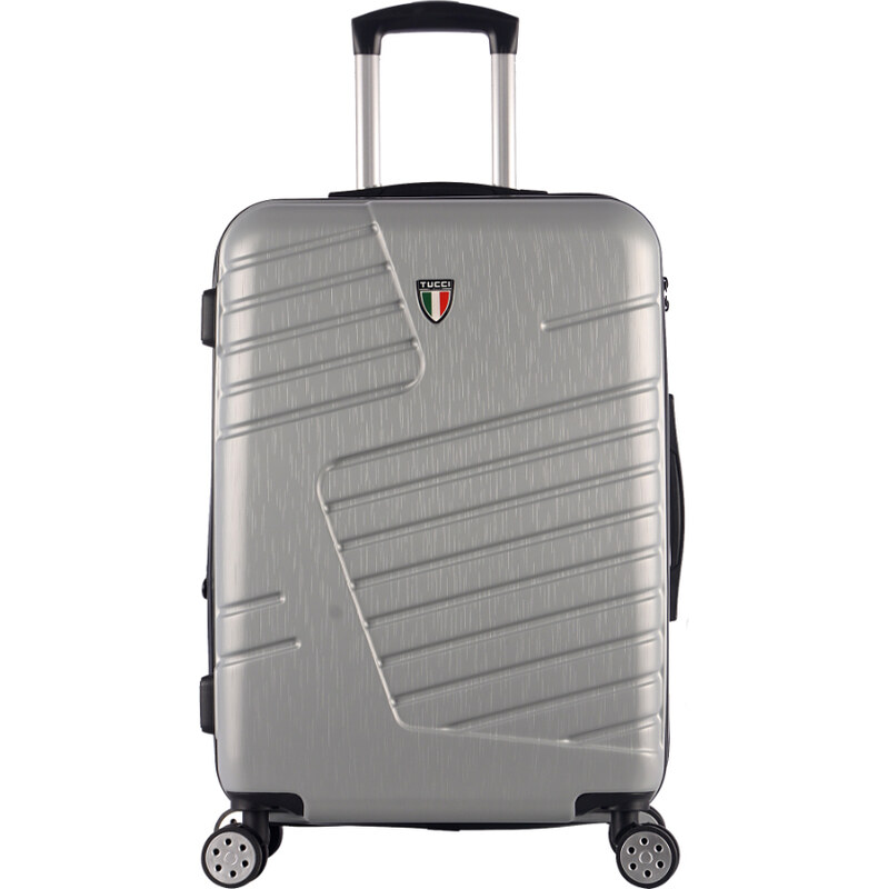 cestovný kufor TUCCI Boschetti T-0278/3-M ABS - strieborná 62194477