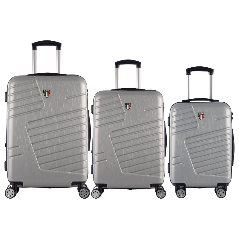 Sada cestovných kufrov TUCCI Boschetti T-0278/3 ABS - strieborná 62194485