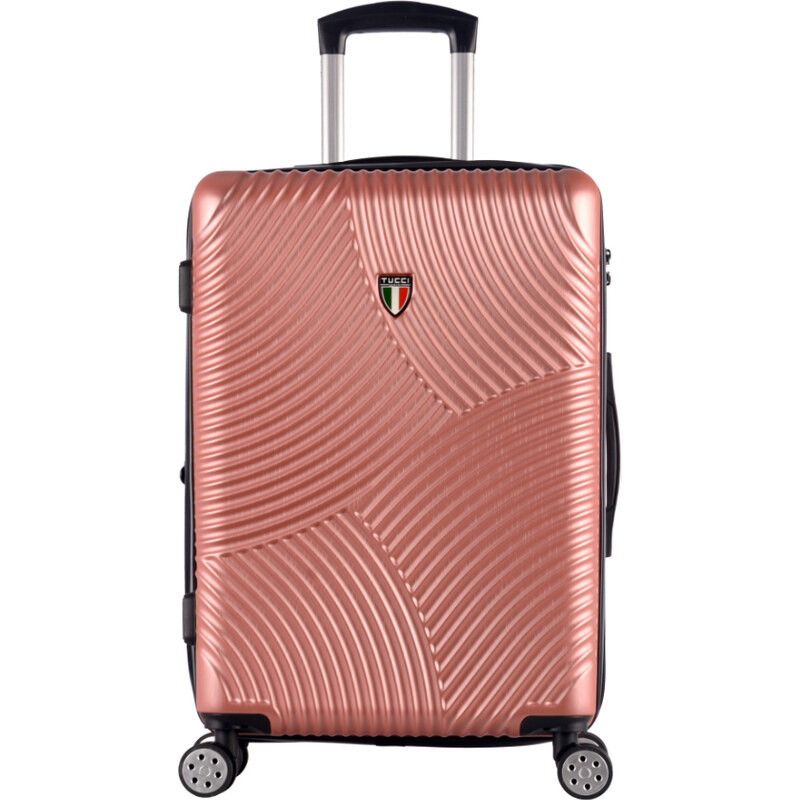 cestovný kufor TUCCI Srotolare T-0277/3-M ABS - ružová 62194560