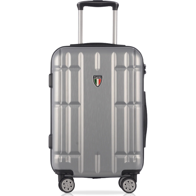 cestovný kufor TUCCI Massa T-0279/3-M+ ABS - strieborná 62194559