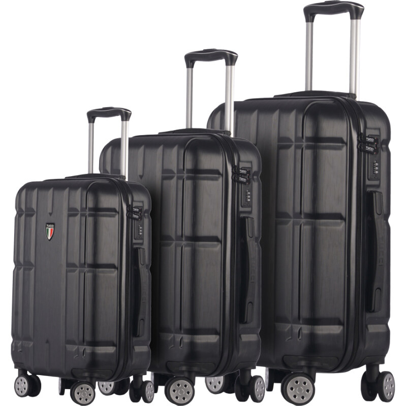 Sada cestovných kufrov TUCCI Massa T-0279/3 ABS - čierna 62194568