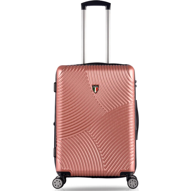kabinová batožina TUCCI Srotolare T-0277/3-S ABS - ružová 62194565