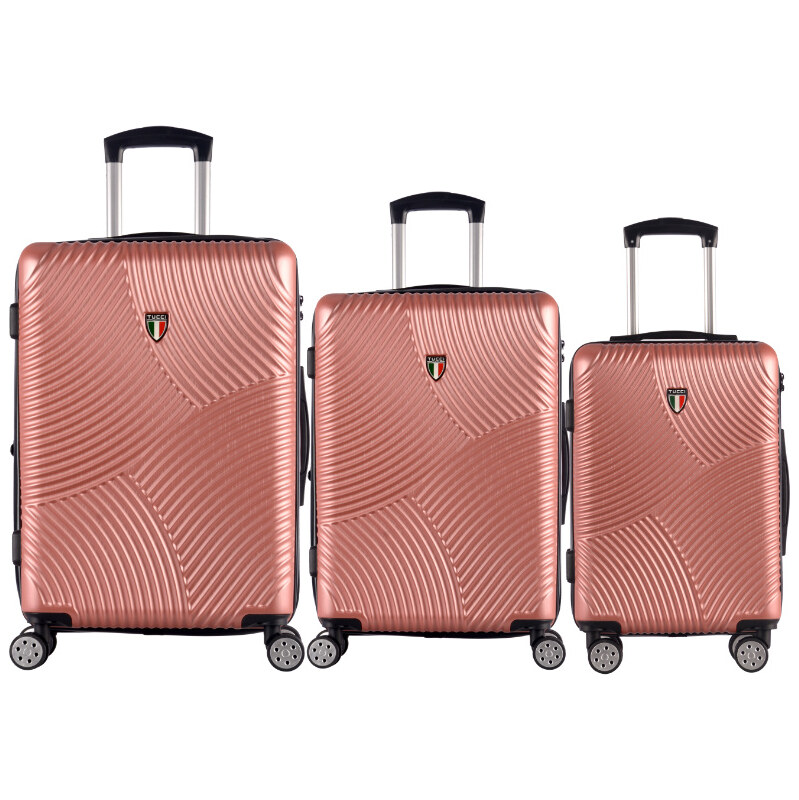 Sada cestovných kufrov TUCCI Srotolare T-0277/3 ABS - ružová 62194570