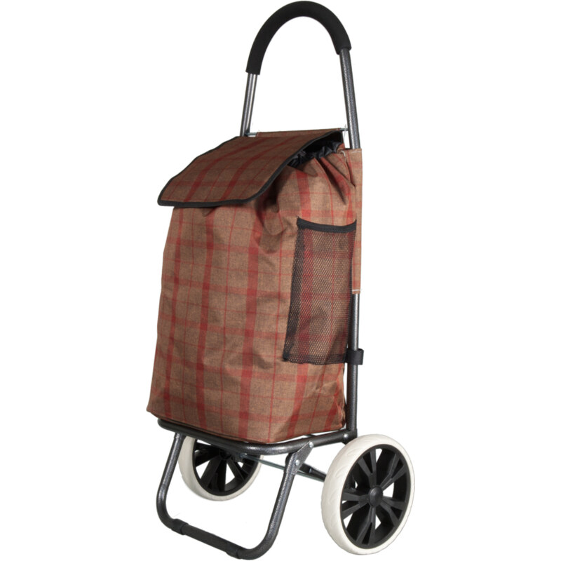 Nákupná taška na kolieskach METRO ST-03 - béžová/červená 62194586