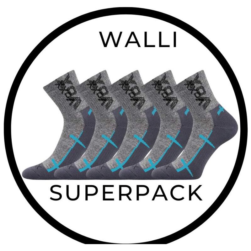 SUPERPACK - WALLI športové ponožky so striebrom VoXX - 5 párů Sv. sivá 47177933