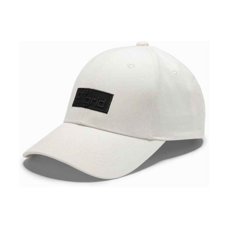 Ombre Clothing Trendy krémová šiltovka s nášivkou V2 ACCS-0104 62197076