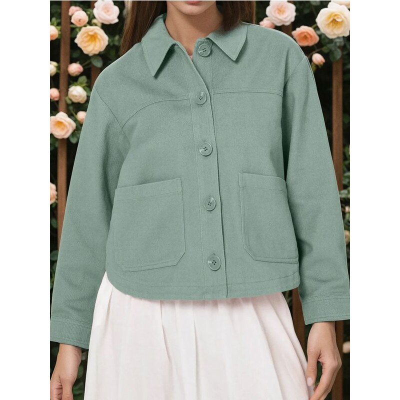 Sinsay - Bavlnená košeľová bunda - žlto-zelená 65741449