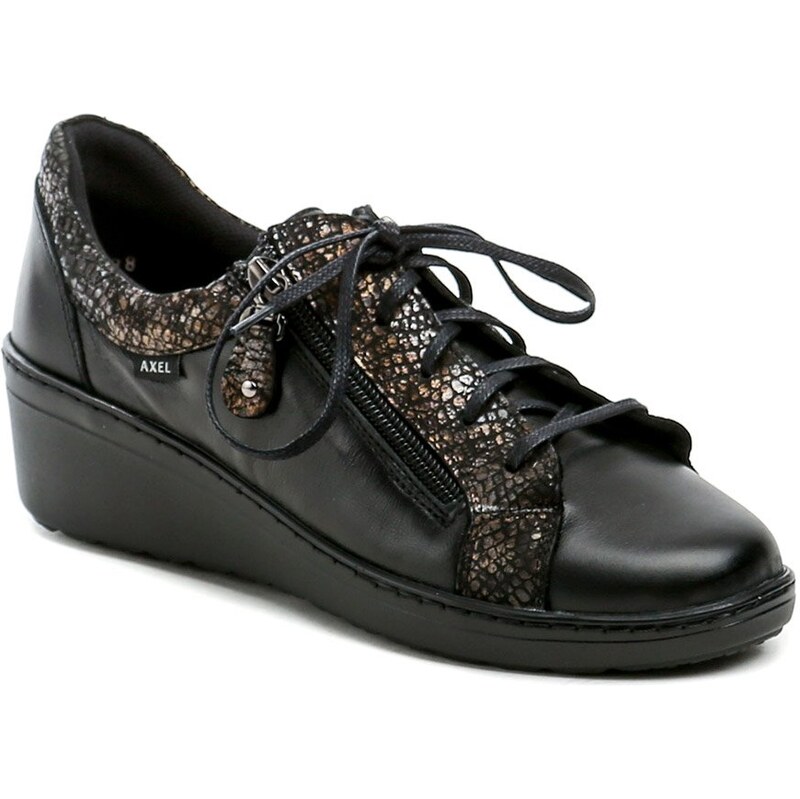 Axel AXCW198 čierne dámske poltopánky topánky na kline šírka H 62197579