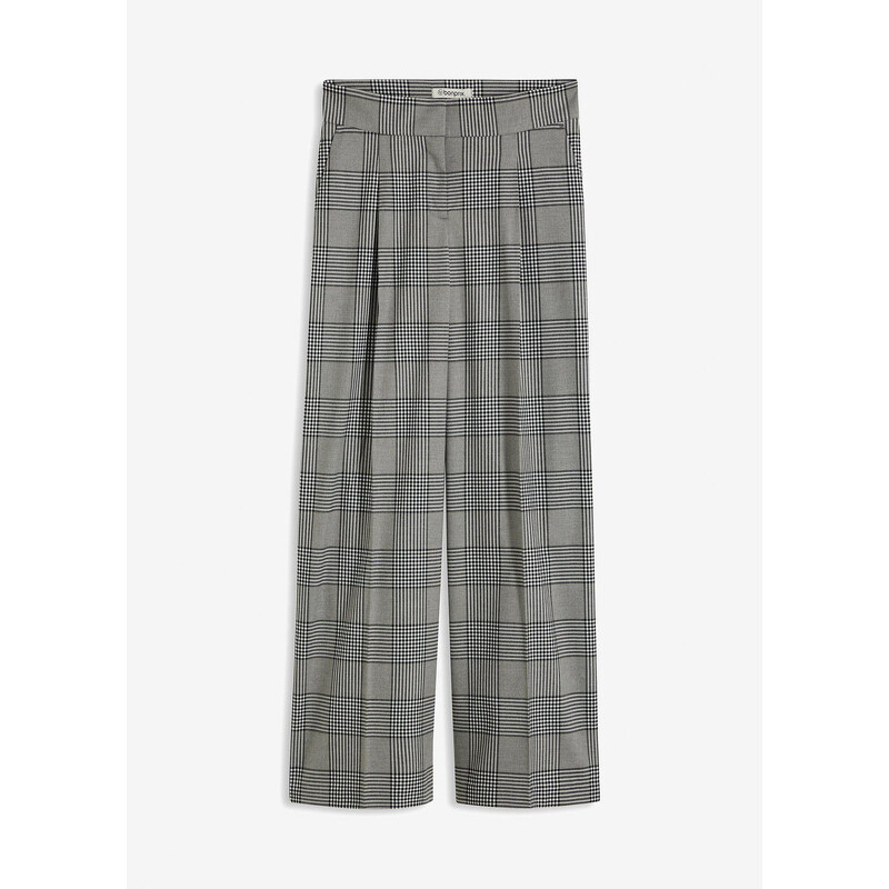 bonprix Kárované nohavice, farba šedá 62198442