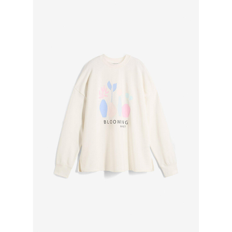 bonprix Oversize-mikina z bavlneného mixu, farba biela 62198467