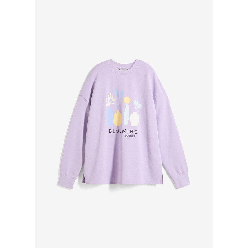 bonprix Oversize-mikina z bavlneného mixu, farba fialová 62543042