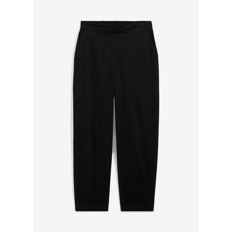 bonprix Nohavice bez zapínania, pohodlný pás, farba čierna 62198484