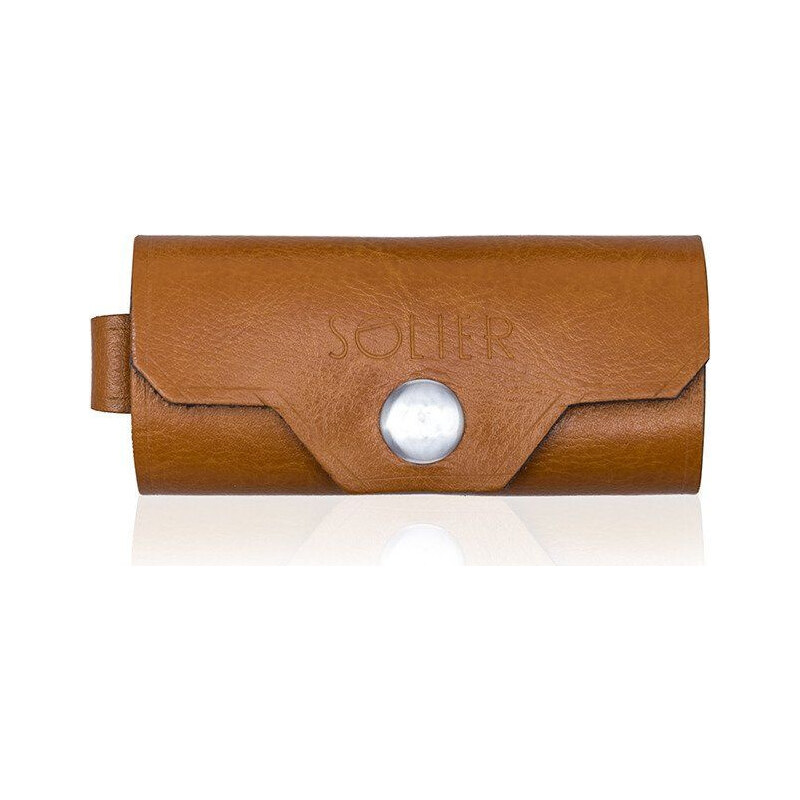 Kožená hnedá peňaženka na kľúče SOLIER SA11 camel 3568719