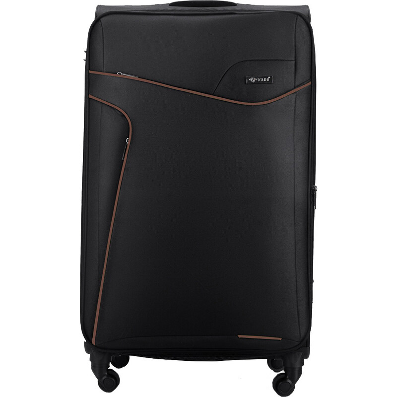 BASIC Solier Čierno-hnedý cestovný kufor veľ. M STL1651 BLACK/COFFEE 45893466