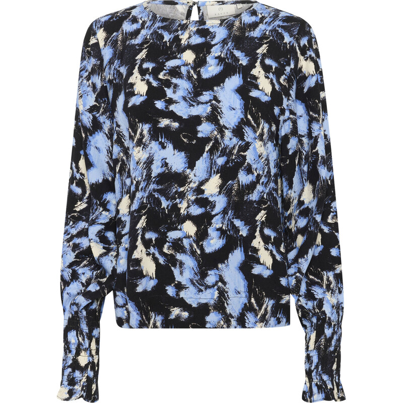 Kaffe Blúzka KALura nebesky modrá / svetlosivá / čierna 62239890