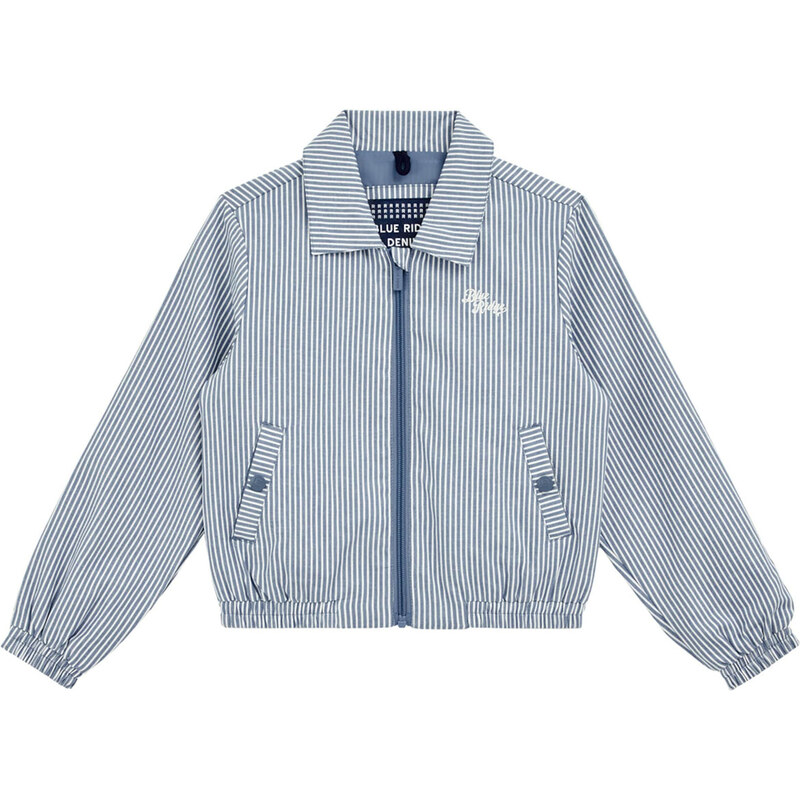 WE Fashion Prechodná bunda modrosivá / biela 63135014