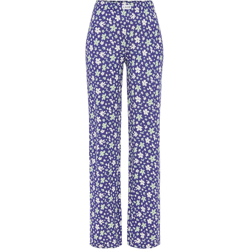 LSCN by LASCANA Pyžamové nohavice indigo / pastelovo zelená / prírodná 63156497