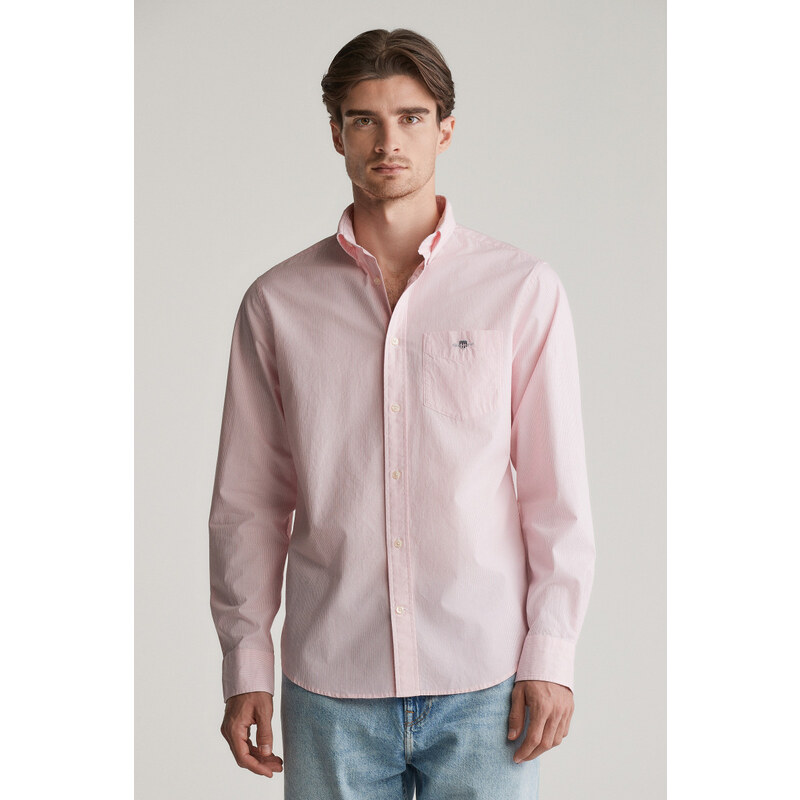 KOŠEĽA GANT REG DOBBY DOT STRIPE SHIRT GERANIUM PINK 62201175