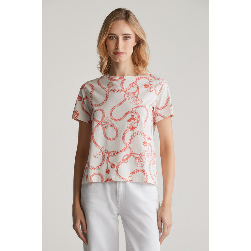 TRIČKO GANT REG SAILING PRINT SS T-SHIRT ORANGE RED 62201179