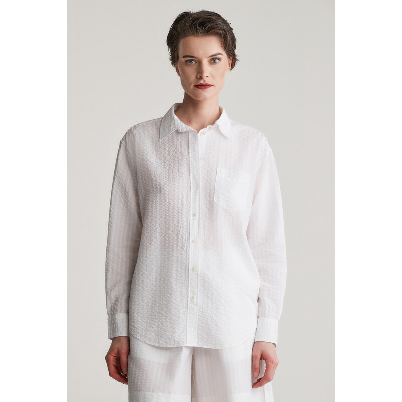 KOŠEĽA GANT REL TONAL STRIPED SEERSUCKER SHIRT WHITE 62201185