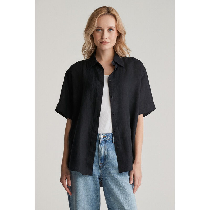 KOŠEĽA GANT REL LINEN SS SHIRT BLACK 62201187