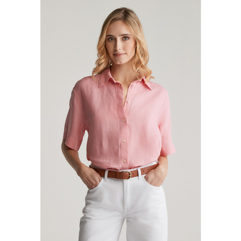 KOŠEĽA GANT REL LINEN SS SHIRT GERANIUM PINK 62201188