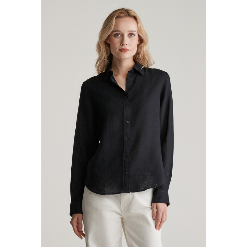 KOŠEĽA GANT REG LINEN SHIRT BLACK 62201193