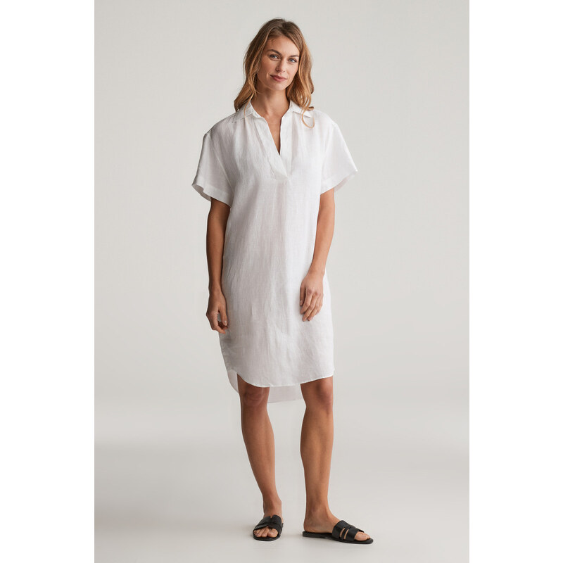 ŠATY GANT REL LINEN CAFTAN WHITE 62201209