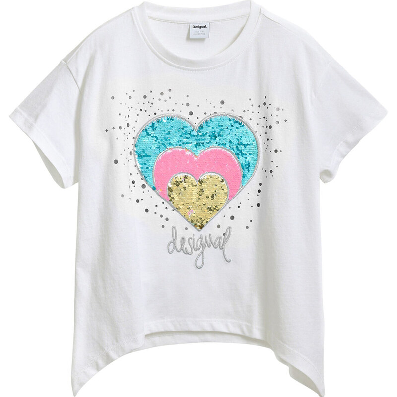 Desigual Tričko zmiešané farby / biela 62315582